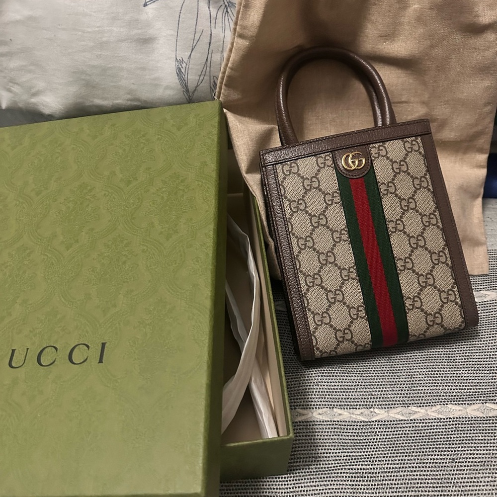 ❤️ SOLD! Gucci Mini Bag Brown and Green with Iconic GG Monogram